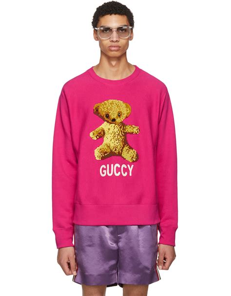 pink guccy teddy bear sweatshirt|gucci guccy teddy bear sweatshirt.